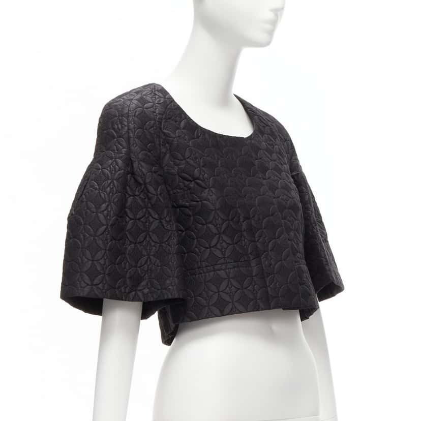 Chloe Black Floral Cropped Jacket Black Cotton Never worn - Model View