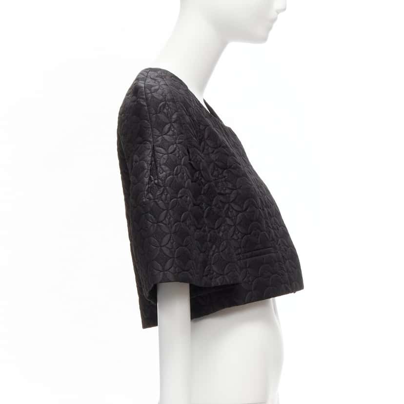 Chloe Black Floral Cropped Jacket Black Cotton Never worn - Box View