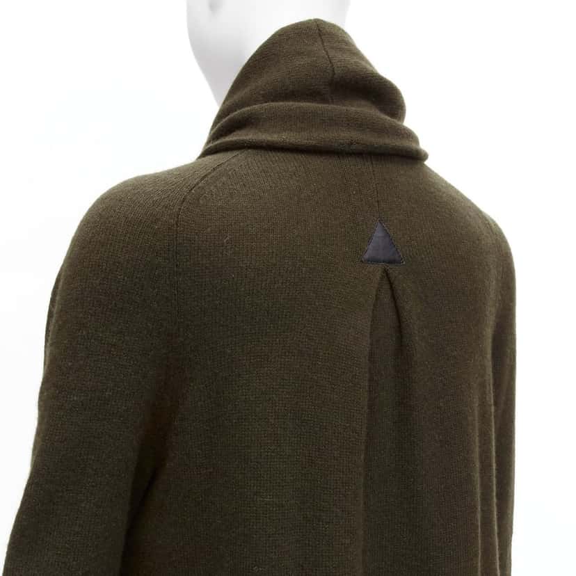 Vince Shawl Neck Wrap Coat Green Wool Never worn - Back View