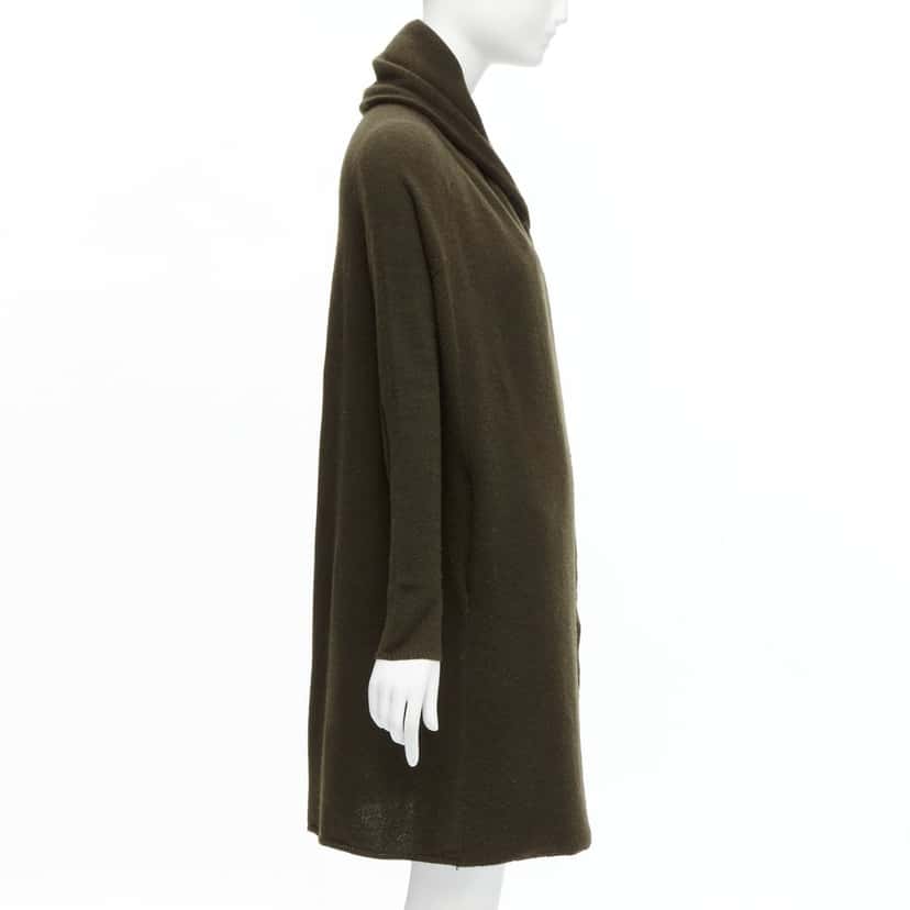 Vince Shawl Neck Wrap Coat Green Wool Never worn - Box View