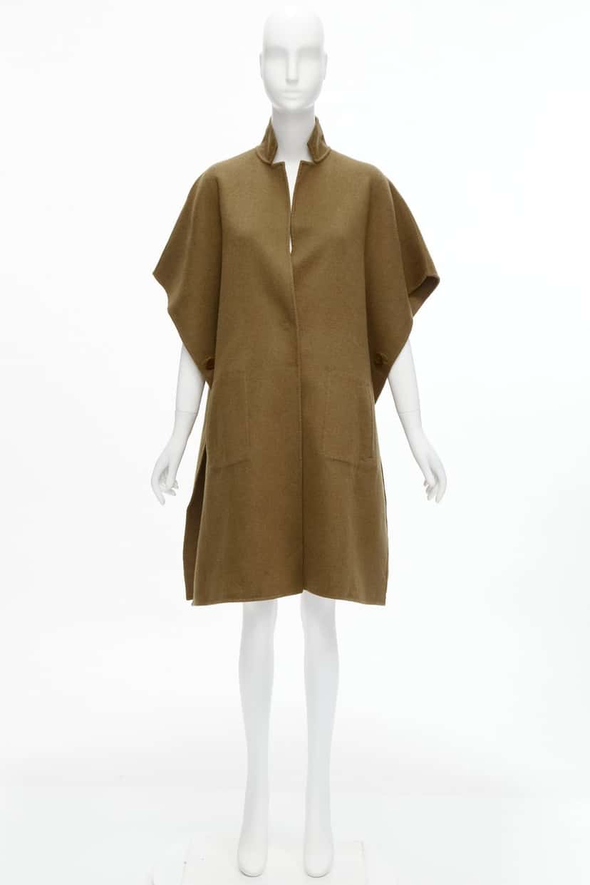 Tibi Brown High Collar Coat Brown Wool Never worn - Inside View