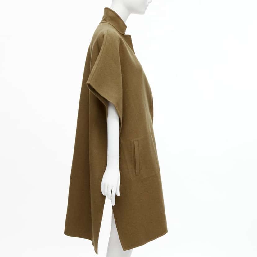 Tibi Brown High Collar Coat Brown Wool Never worn - Box View