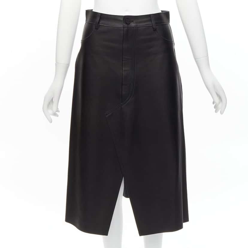 Dion Lee Leather Slit Skirt Black Leather Fair condition - Front View