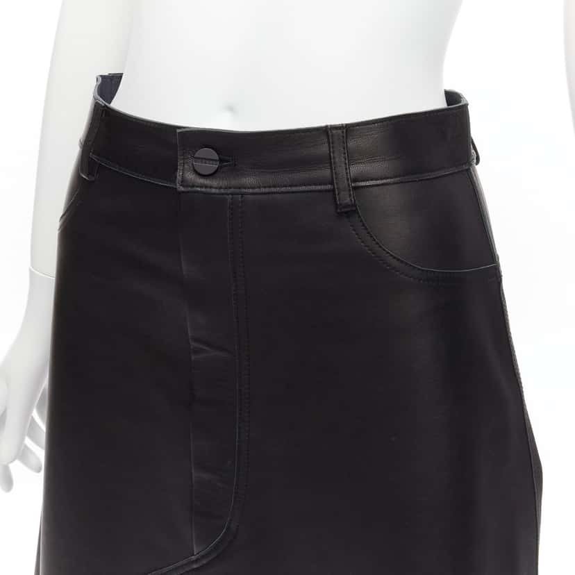 Dion Lee Leather Slit Skirt Black Leather Fair condition - Back View