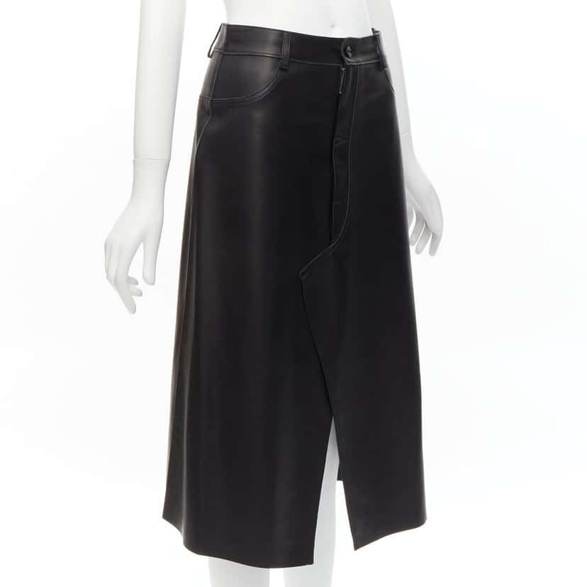 Dion Lee Leather Slit Skirt Black Leather Fair condition - Inside View
