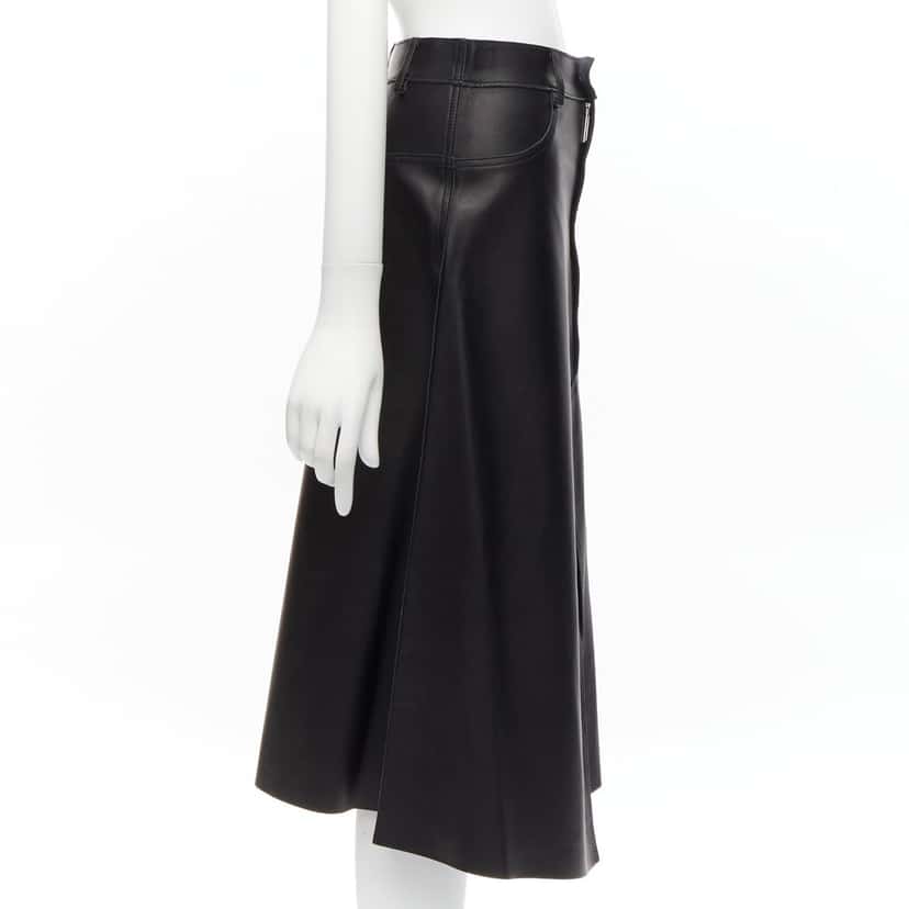 Dion Lee Leather Slit Skirt Black Leather Fair condition - Model View