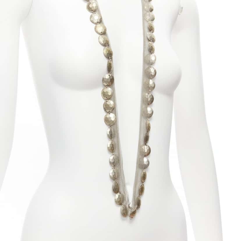 Lanvin Coins Mesh Necklace Gold Metal Good condition - Back View