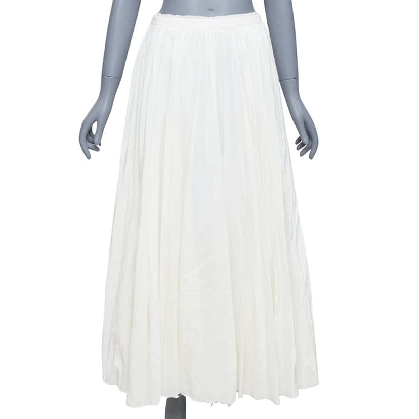 BAND OF OUTSIDERS Pleated Midi Skirt Ecru Silk Very good condition - Front View