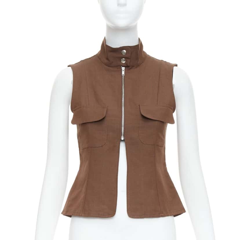 Paloma Wool Brown Sleeveless Top Brown Linen Never worn - Front View