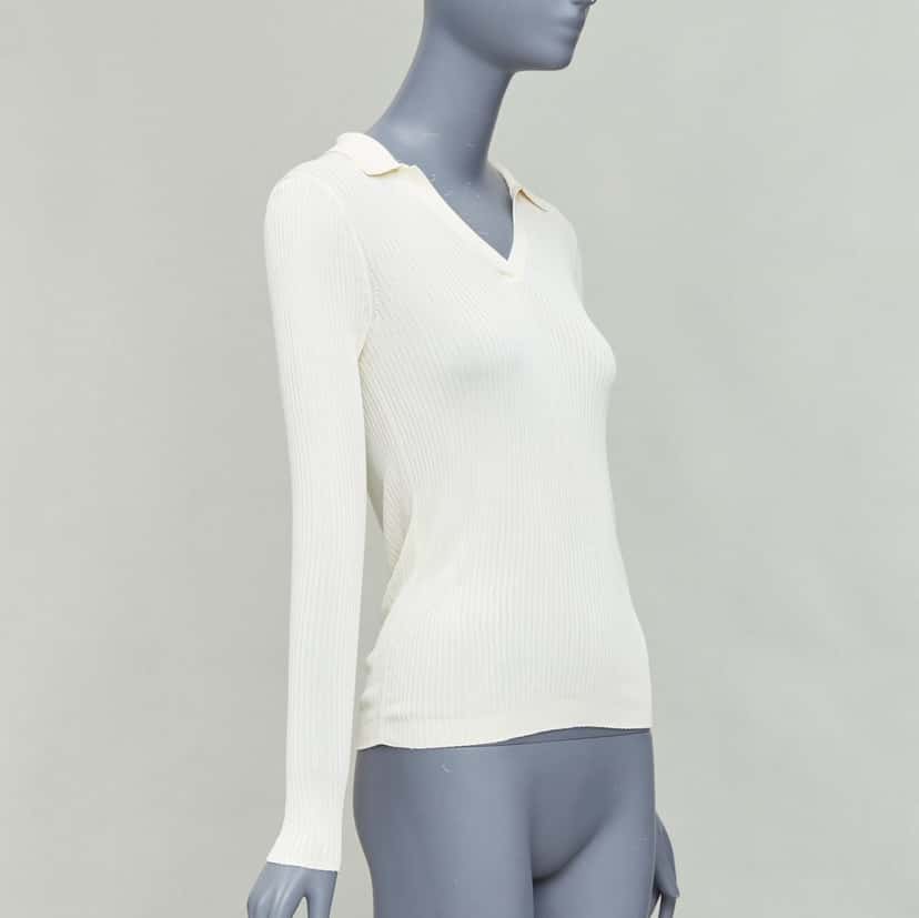 Club Monaco Ribbed Polo Set Ecru Viscose Never worn - Inside View