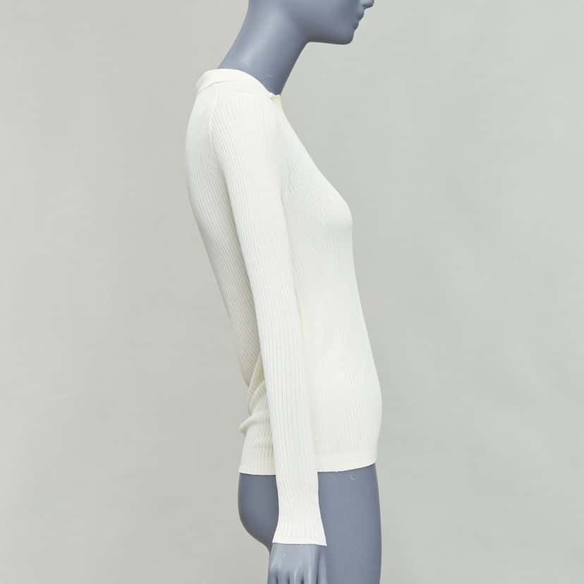 Club Monaco Ribbed Polo Set Ecru Viscose Never worn - Box View