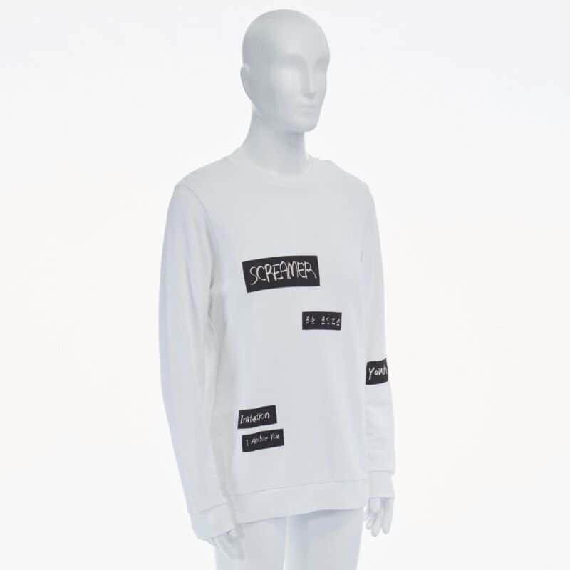 Raf Simons Abstract Patchwork Pullover White Cotton Never worn, with tag - Back View