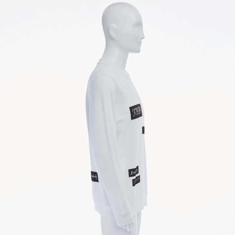 Raf Simons Abstract Patchwork Pullover White Cotton Never worn, with tag - Inside View