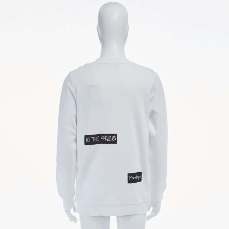 Raf Simons Abstract Patchwork Pullover White Cotton Never worn, with tag - Model View