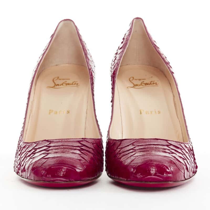 Christian Louboutin Glossy Round Pumps Red Leather Very good condition - Inside View