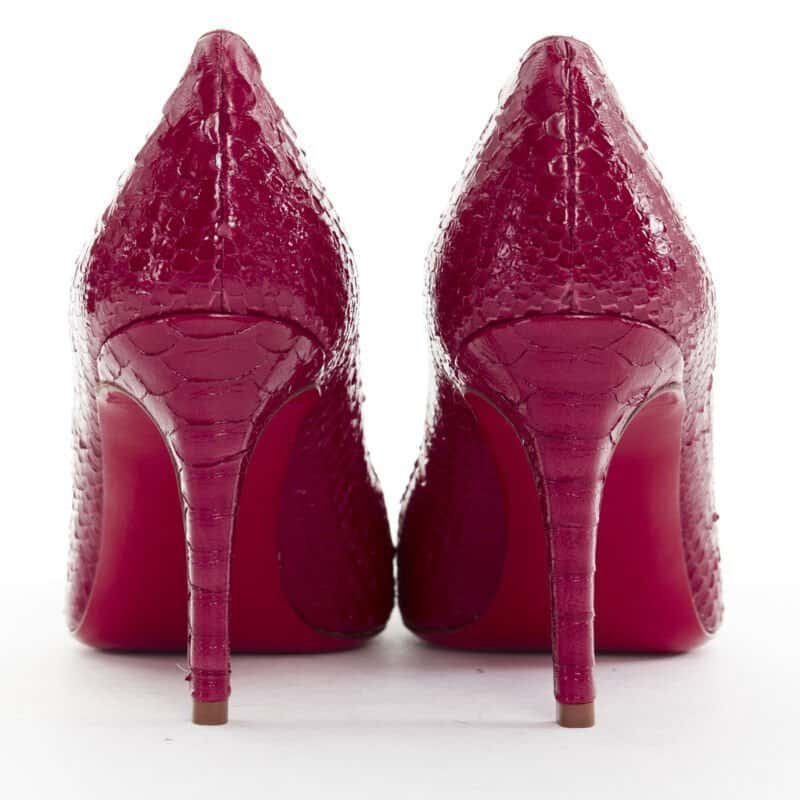 Christian Louboutin Glossy Round Pumps Red Leather Very good condition - Box View