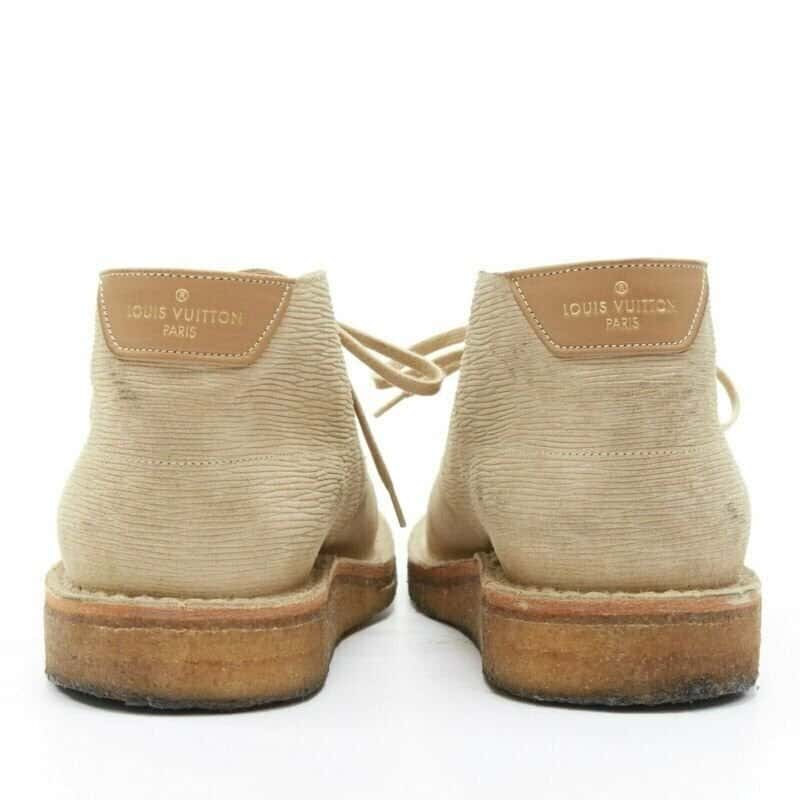 Louis Vuitton Chain Harness Ankle Boots Brown Suede Fair condition - Box View