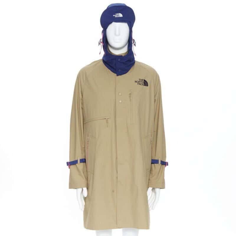 The North Face Tan Blue Raincoat Beige Polyester Never worn, with tag - Inside View