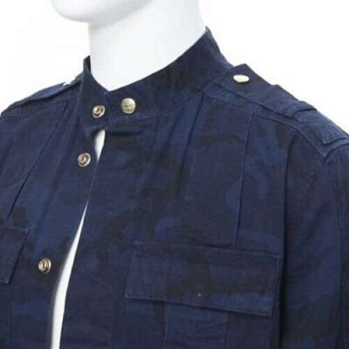 Balmain Military Shirt Jacket Blue Cotton Never worn, with tag - Back View