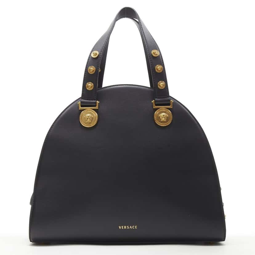 Versace Tribute Medallion Bowling bag Black Leather Never worn, with tag - Box View