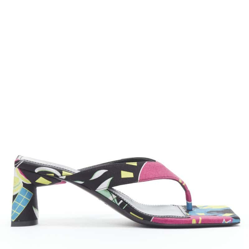Balenciaga Floral Mule Sandals MultiColor Polyester Never worn - Front View