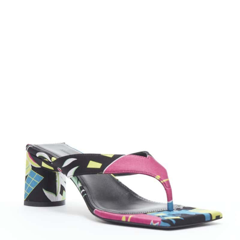 Balenciaga Floral Mule Sandals MultiColor Polyester Never worn - Back View