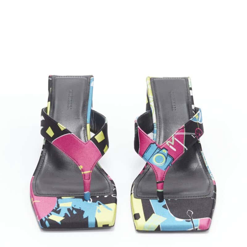 Balenciaga Floral Mule Sandals MultiColor Polyester Never worn - Model View