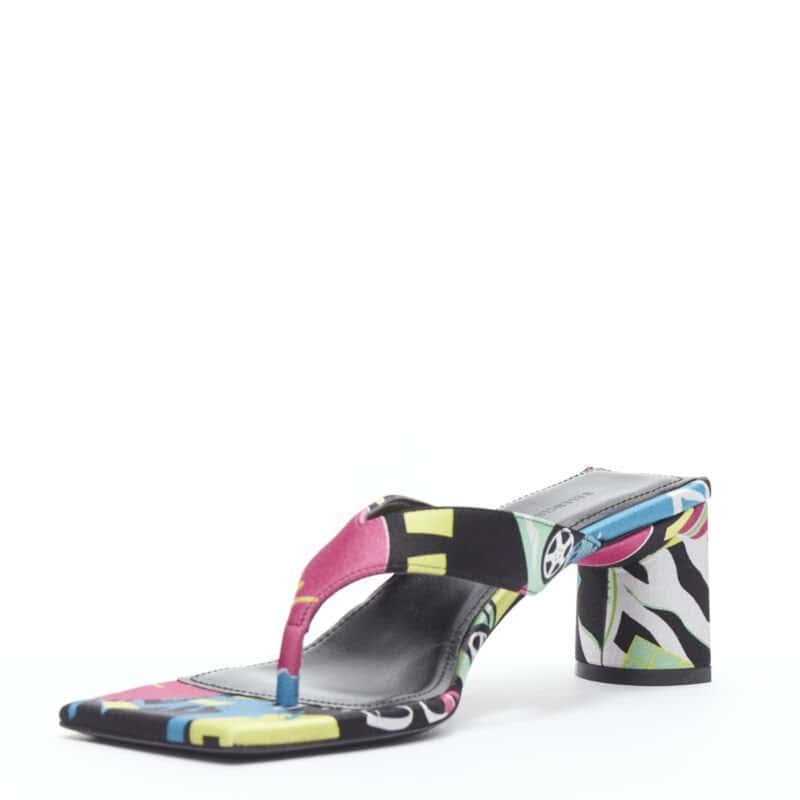 Balenciaga Floral Mule Sandals MultiColor Polyester Never worn - Box View