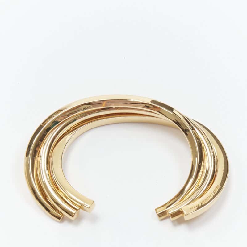 Saint Laurent Triple twist cuff Gold Metal Very good condition - Back View