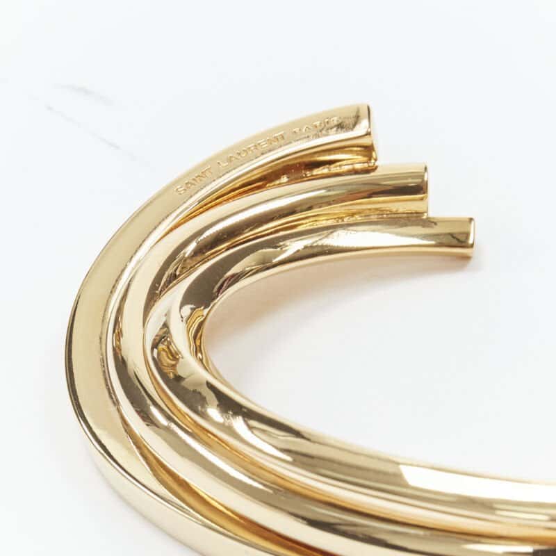 Saint Laurent Triple twist cuff Gold Metal Very good condition - Model View
