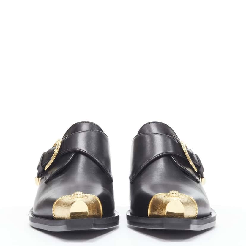 Versace Metal toe mule Black Leather Never worn - Inside View