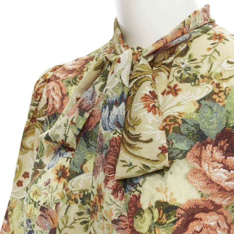 DOLCE & GABBANA Tapestry Tie Shirt MultiColor Silk Never worn - Back View