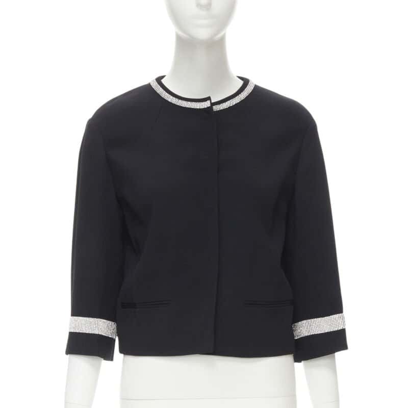 DOLCE & GABBANA Black Rhinestone Dinner Jacket Black Never worn - Front View