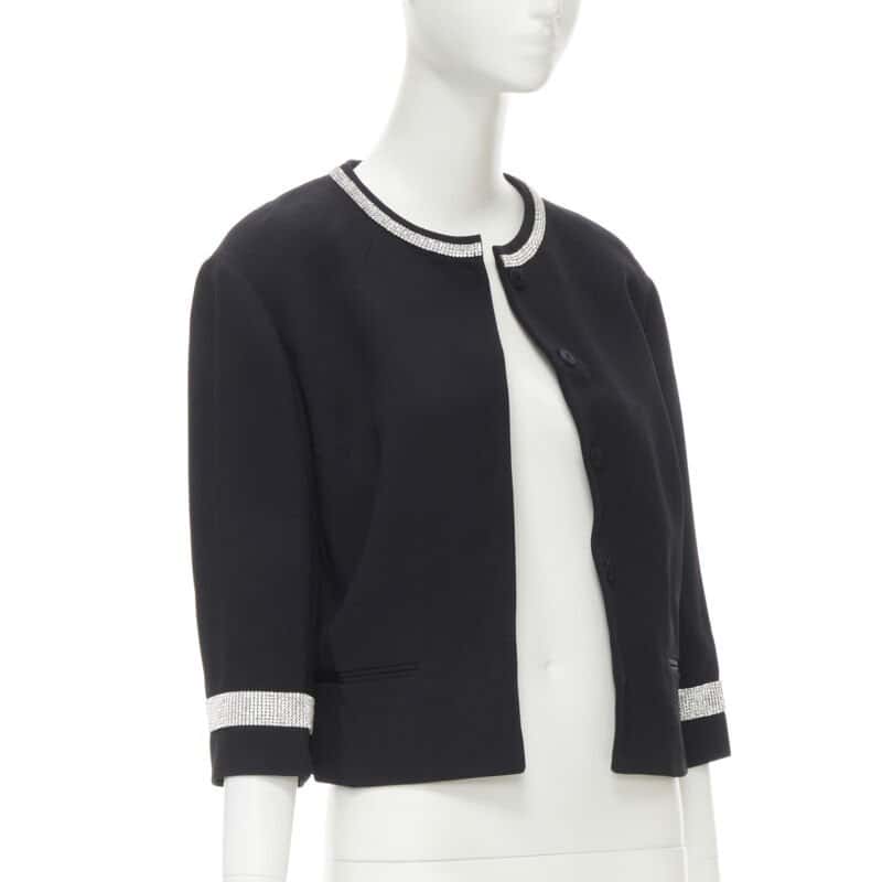 DOLCE & GABBANA Black Rhinestone Dinner Jacket Black Never worn - Inside View