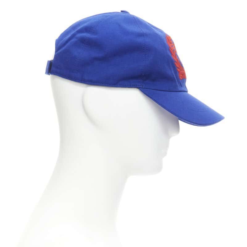 Versace Vintage Medusa Hat Blue Cotton Never worn, with tag - Model View