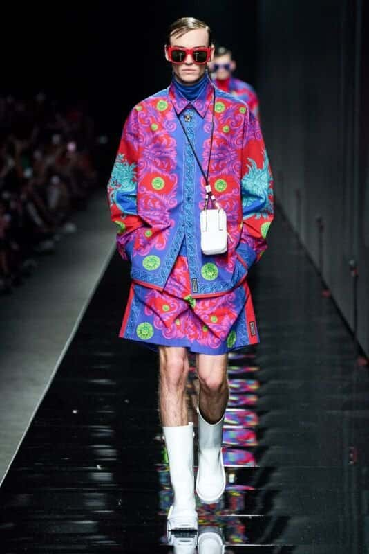 Versace Garden Swim Shorts Blue Polyester Never worn, with tag - Back View