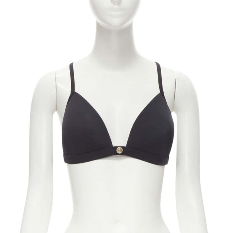 Versace Medusa Bikini Top Black Polyester Never worn, with tag - Front View