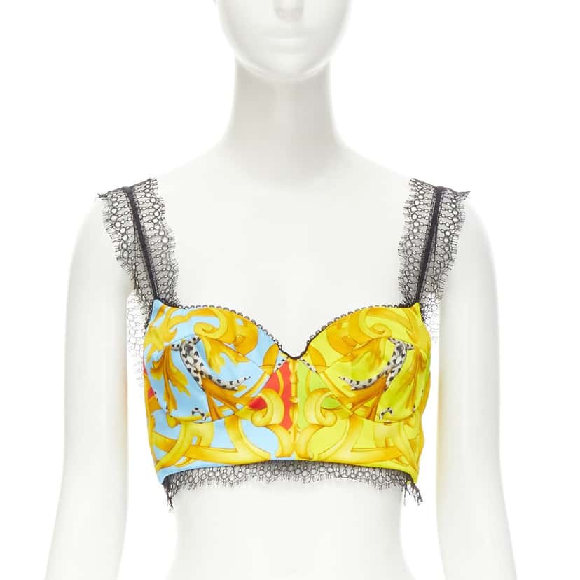 Versace Acanthus Lace Bustier MultiColor Polyester Never worn, with tag - Inside View