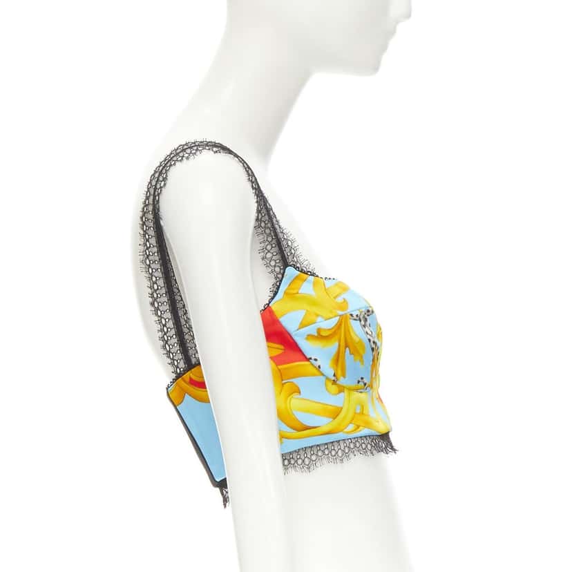 Versace Acanthus Lace Bustier MultiColor Polyester Never worn, with tag - Model View