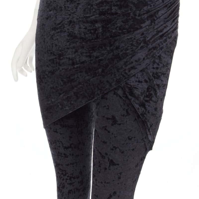 Balenciaga Velvet Draped Leggings Black Velvet Never worn, with tag - Back View