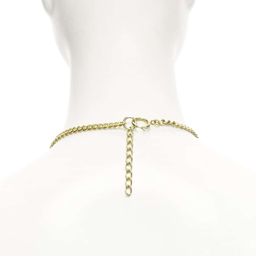 Moschino Logo Heart Necklace Gold Very good condition - Model View