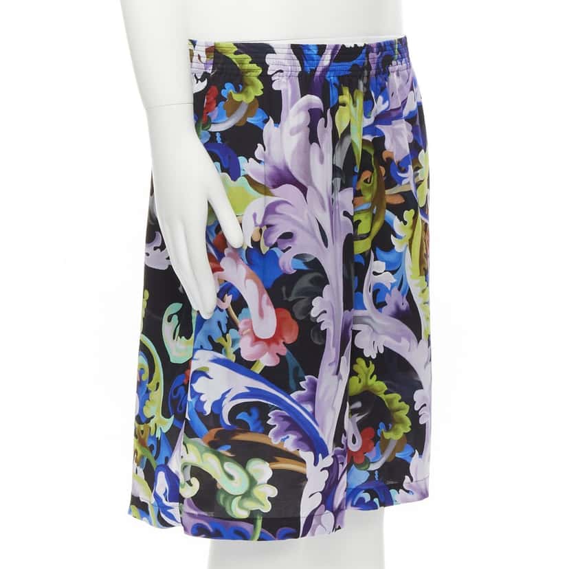 Versace Baroque Wide Shorts MultiColor Viscose Never worn, with tag - Inside View