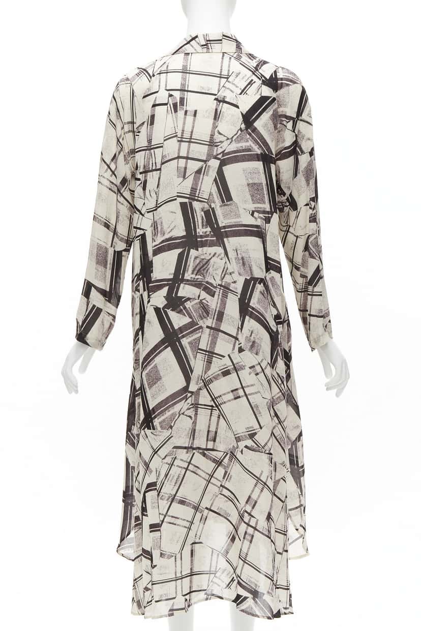 Yohji Yamamoto Patchwork Shirt Dress Beige Silk Never worn - Box View
