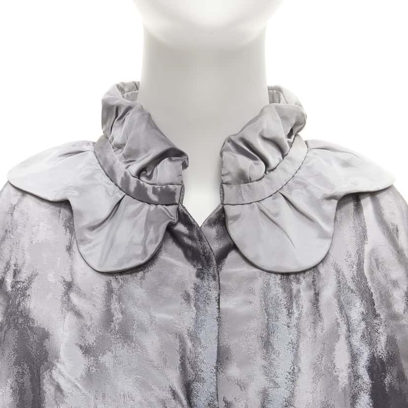 Shiatzy Chen Watercolor Brocade Vest Grey Polyester Never worn - Back View