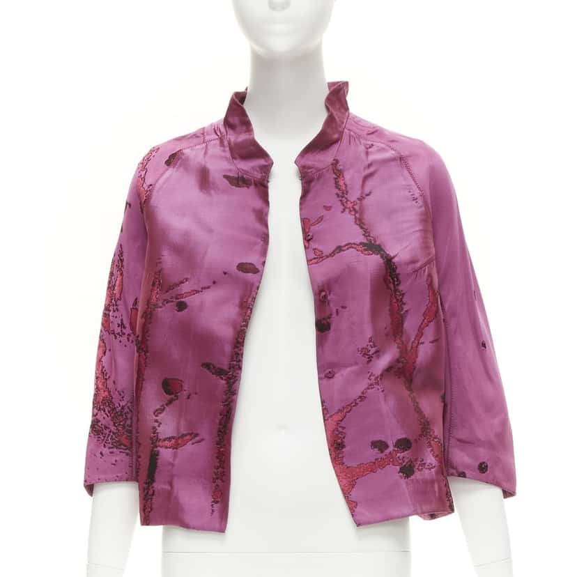 Shiatzy Chen Purple Silk Jacket Purple Polyester Never worn - Inside View