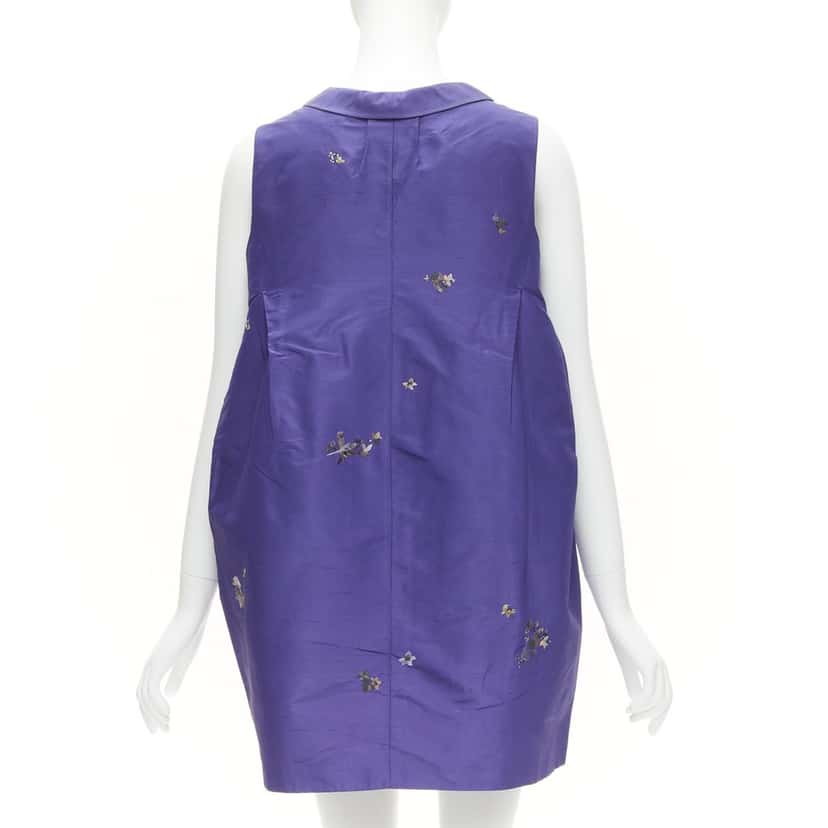 Shiatzy Chen Bird Embroidery Vest Purple Silk Very good condition - Box View