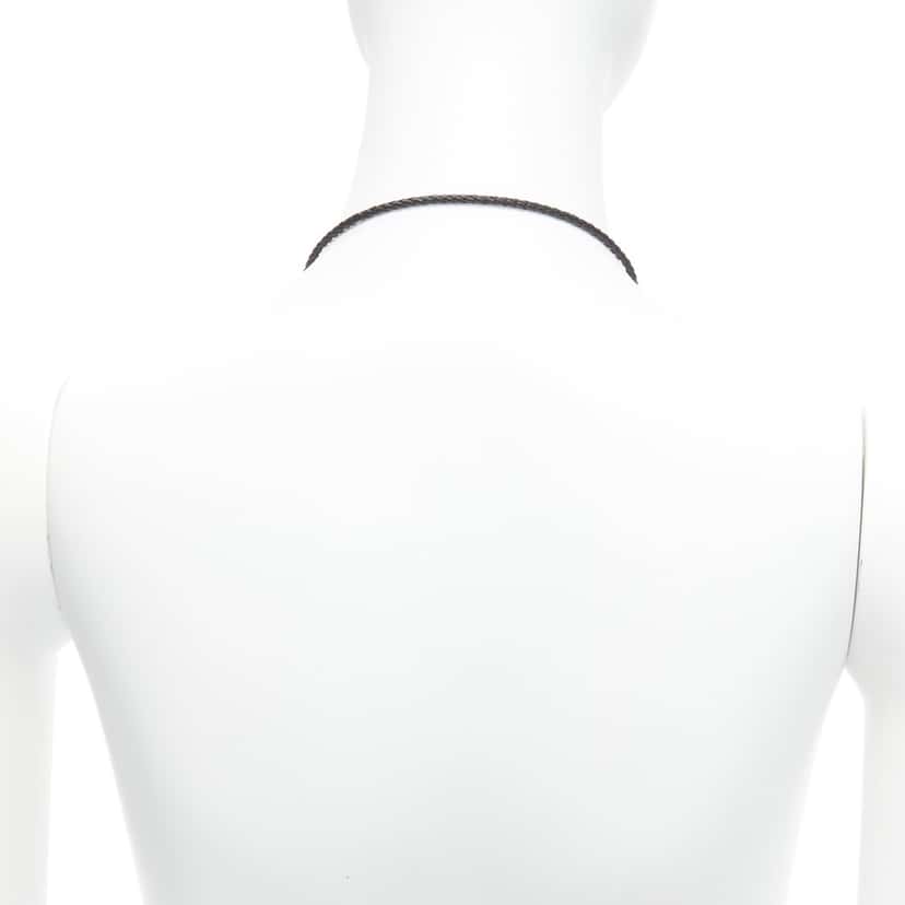 DOLCE & GABBANA Emerald Cross Necklace Black Metal Very good condition - Box View