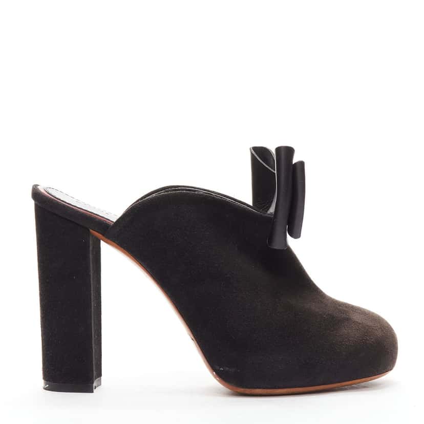 Celine Suede Bow Mules Black Suede Good condition - Back View