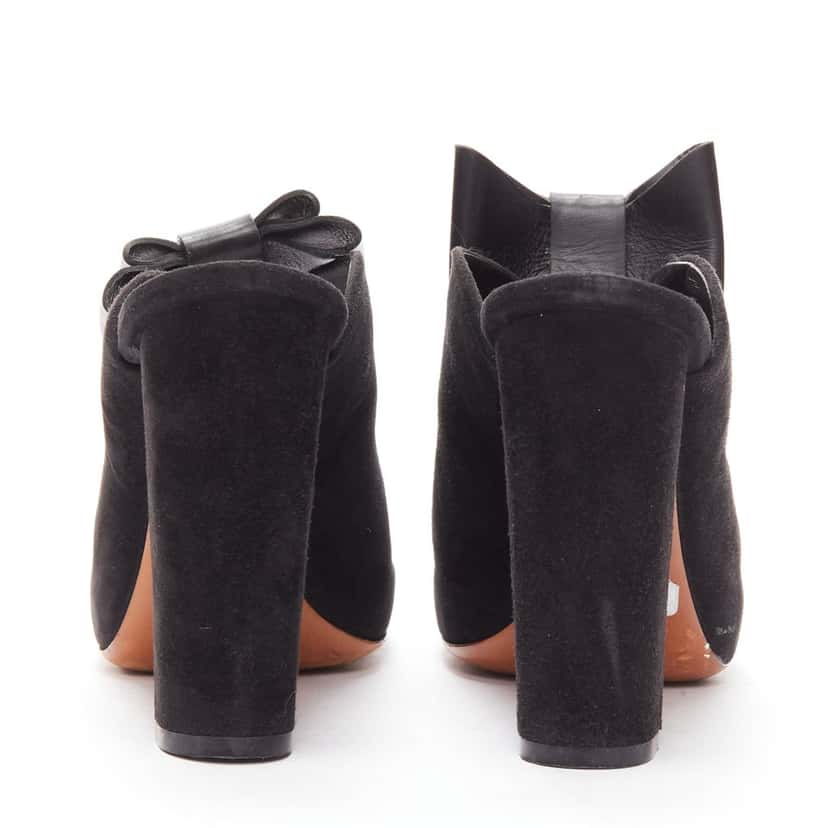 Celine Suede Bow Mules Black Suede Good condition - Box View