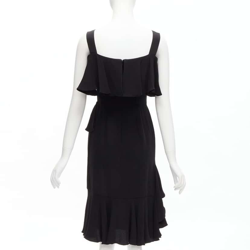 Alexander Mcqueen Flutter Cocktail Dress Black Silk Very good condition - Box View